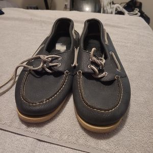 Sperry Top Sider Halyard Canvas Boat Shoe 2 Eye, Men's Size 10.5M, Navy Blue